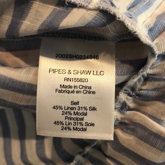 Veronica Beard Top Maple Light Blue White Stripe Ruffle Button Front Blouse NWT - Picture 8 of 10